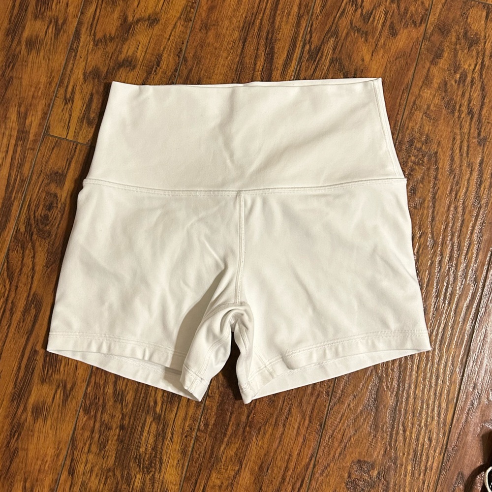 4” White Lululemon Align Shorts